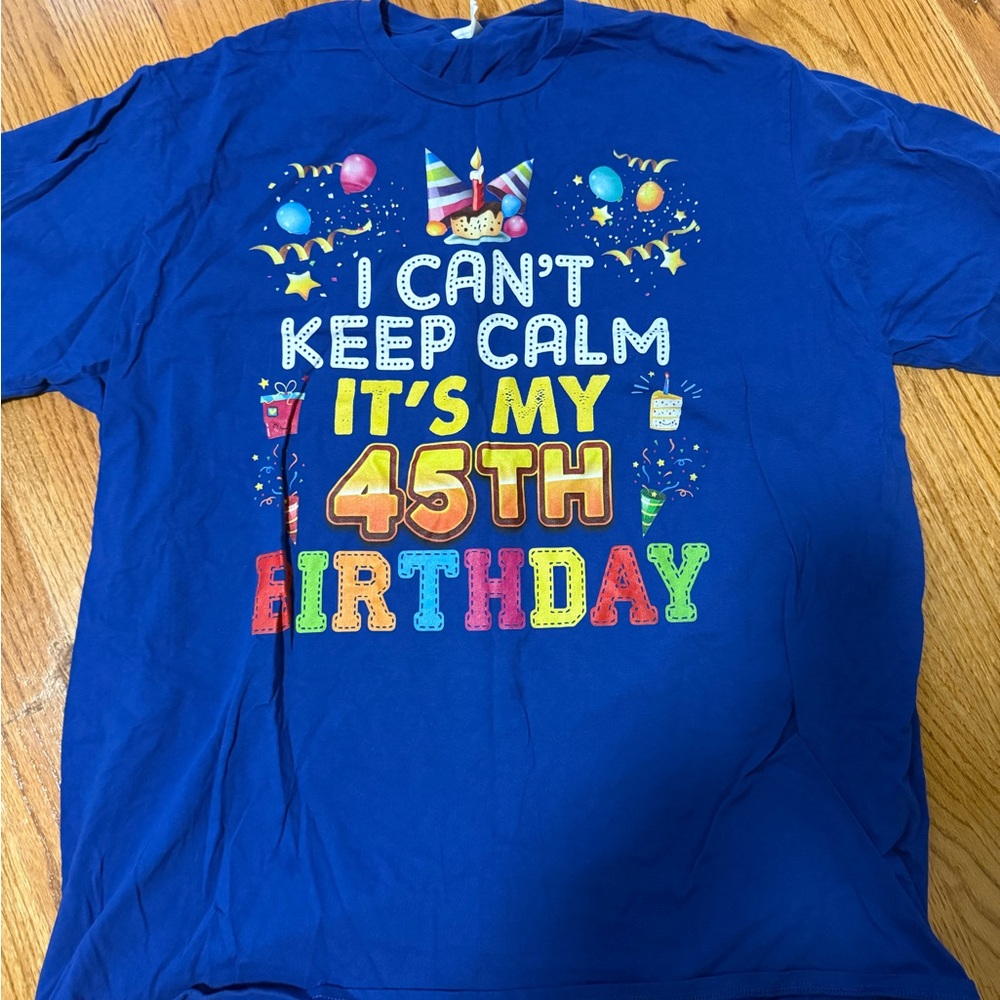 Blue Birthday Graphic T-Shirt